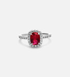 Scarlet Ruby Cushion Ring