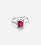 Scarlet Ruby Cushion Ring