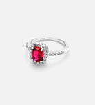 Scarlet Ruby Cushion Ring