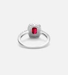 Scarlet Ruby Cushion Ring