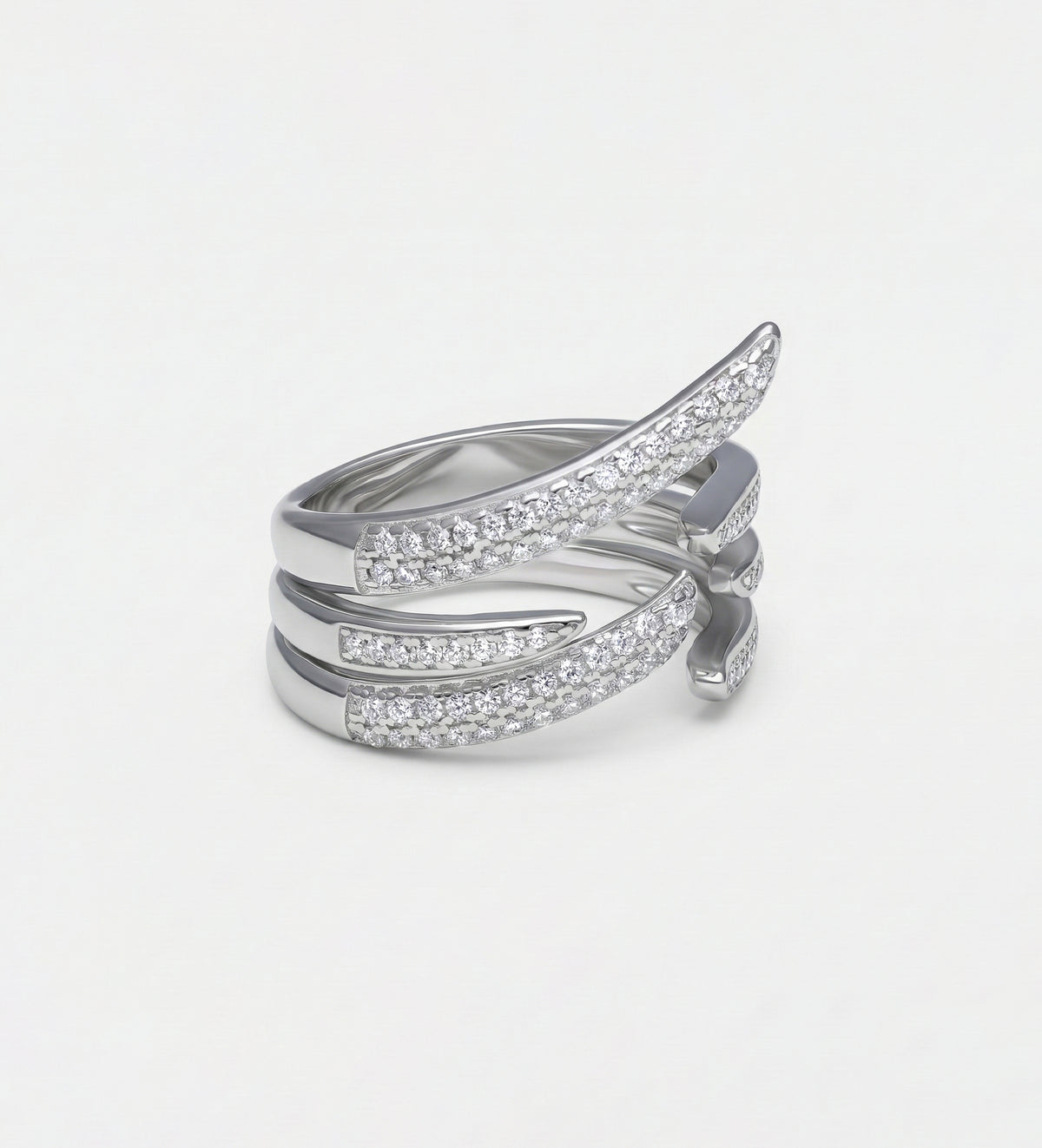 Serpent Twist Ring In 925 Silver High Quality Simulated Diamonds - Ash & Harry