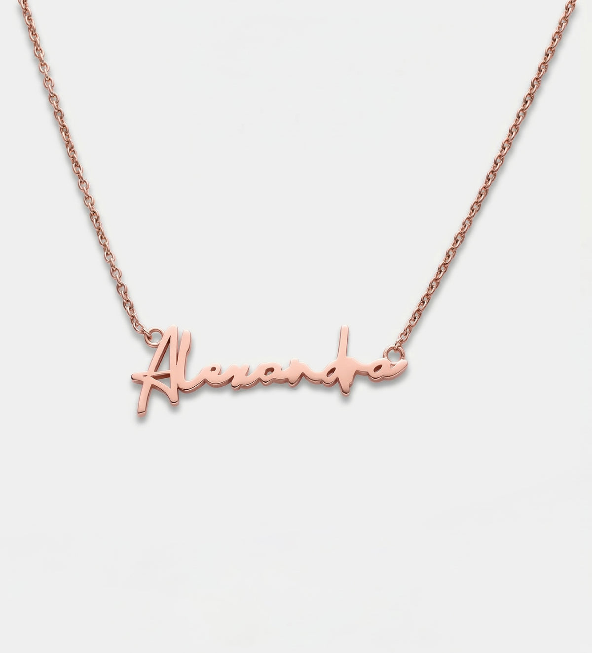 Signature Script Name Necklace in 18K Rose Gold Plating on 925 Silver - Ash & Harry