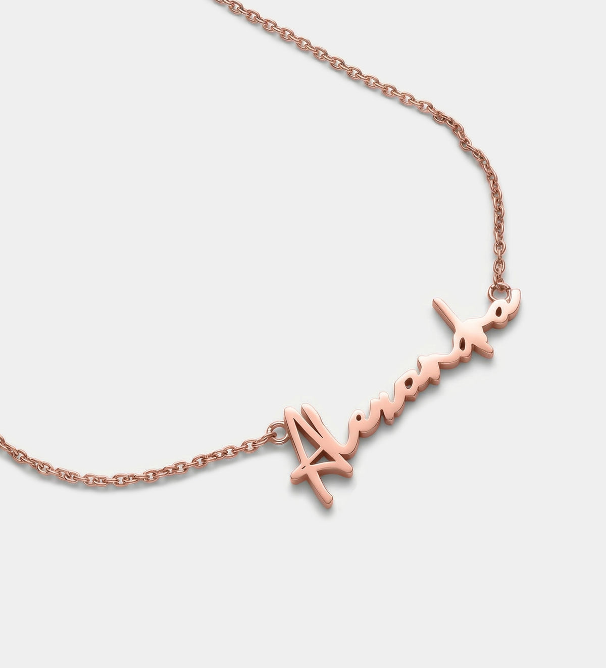 Signature Script Name Necklace in 18K Rose Gold Plating on 925 Silver - Ash & Harry