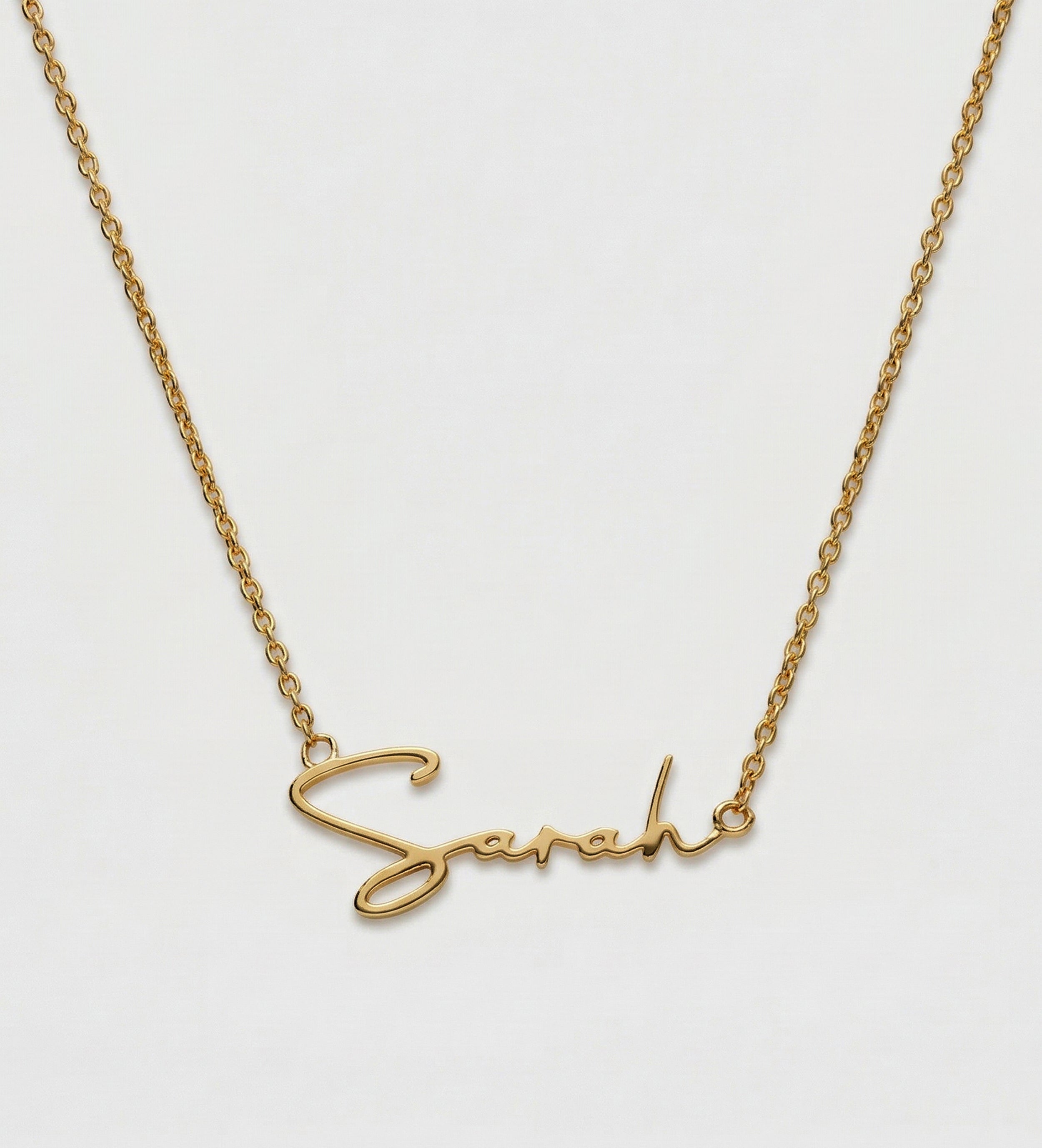 Signature Script Name Necklace in 18K Gold Plating on 925 Silver - Ash & Harry