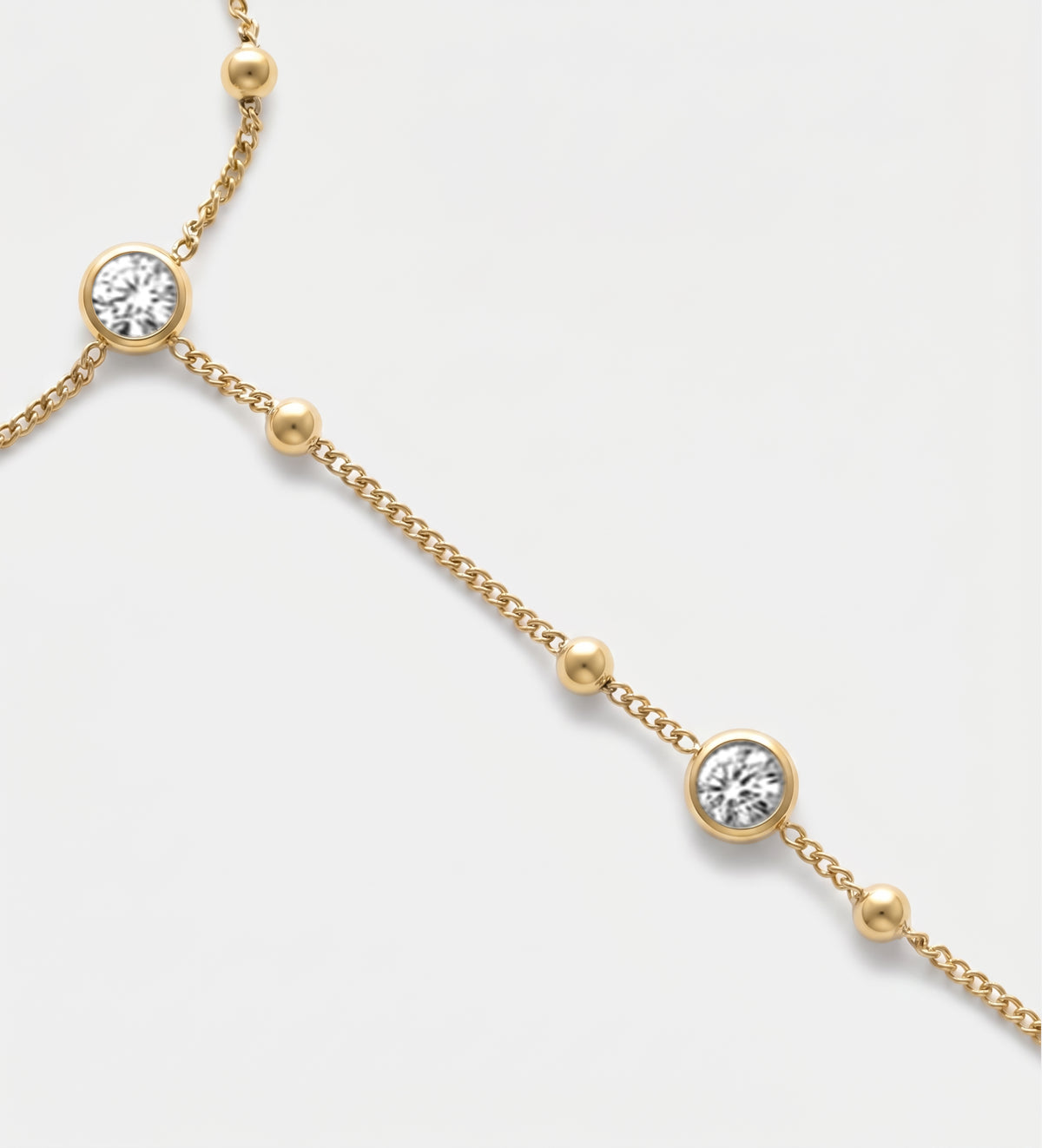 Starlink Bezel Hand Chain in Gold With High Quality Simulated Diamonds - Ash & Harry
