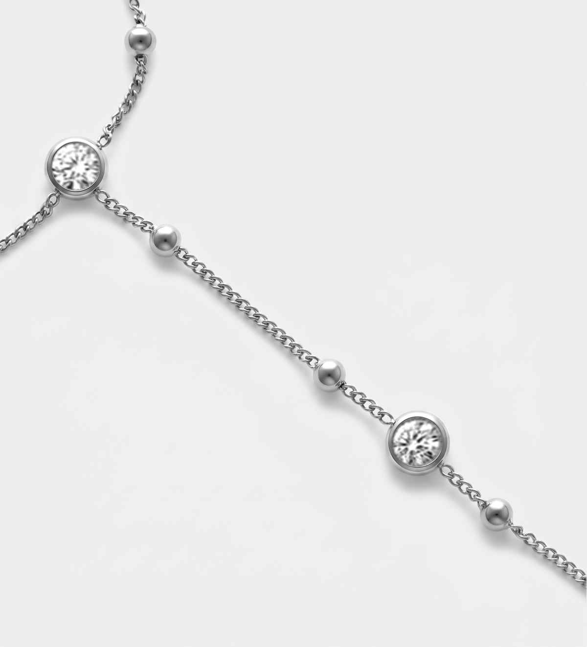 Starlink Bezel Hand Chain in Silver With High Quality Simulated Diamonds - Ash & Harry