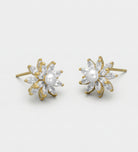 Sunlit Pearl Lotus Earrings - Ash & Harry