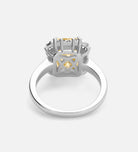 Sunset Halo Ring in 925 Silver with High Quality Simulated White and Crafted Canary Diamonds - Ash & Harry