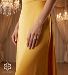 Sunset Halo Ring in 925 Silver with High Quality Simulated White and Crafted Canary Diamonds - Ash & Harry