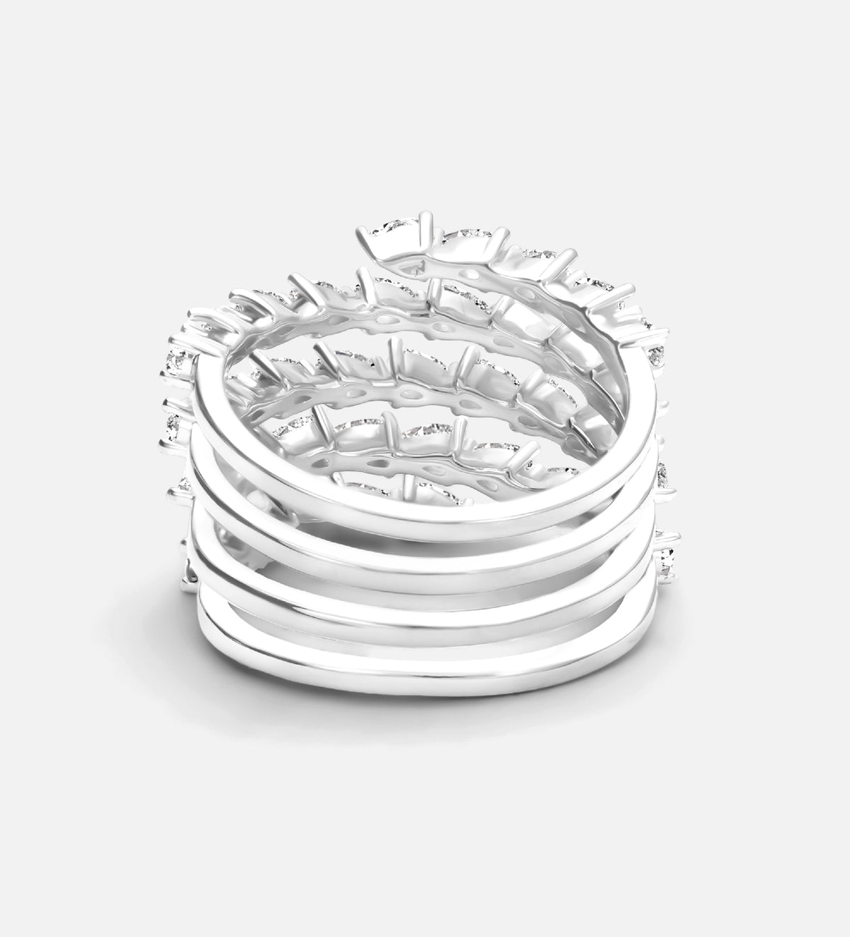 Symphony Of Stars Ring in 925 Silver with High - Quality White Simulated Diamonds - Ash & Harry