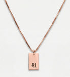 Tag Initial Necklace in 18K Rose Gold Plating on 925 Silver - Ash & Harry