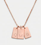 Tag Initial Necklace in 18K Rose Gold Plating on 925 Silver - Ash & Harry