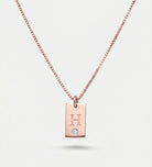 Tag Initial Necklace With Lab Diamond in 18K Rose Gold Plating on 925 Silver - Ash & Harry