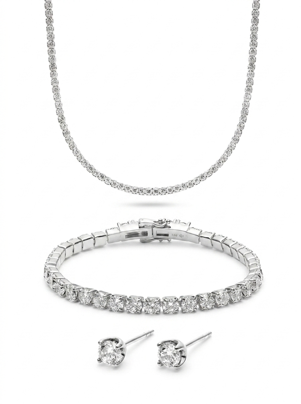 Tennis Full Set in Silver- 3 Items