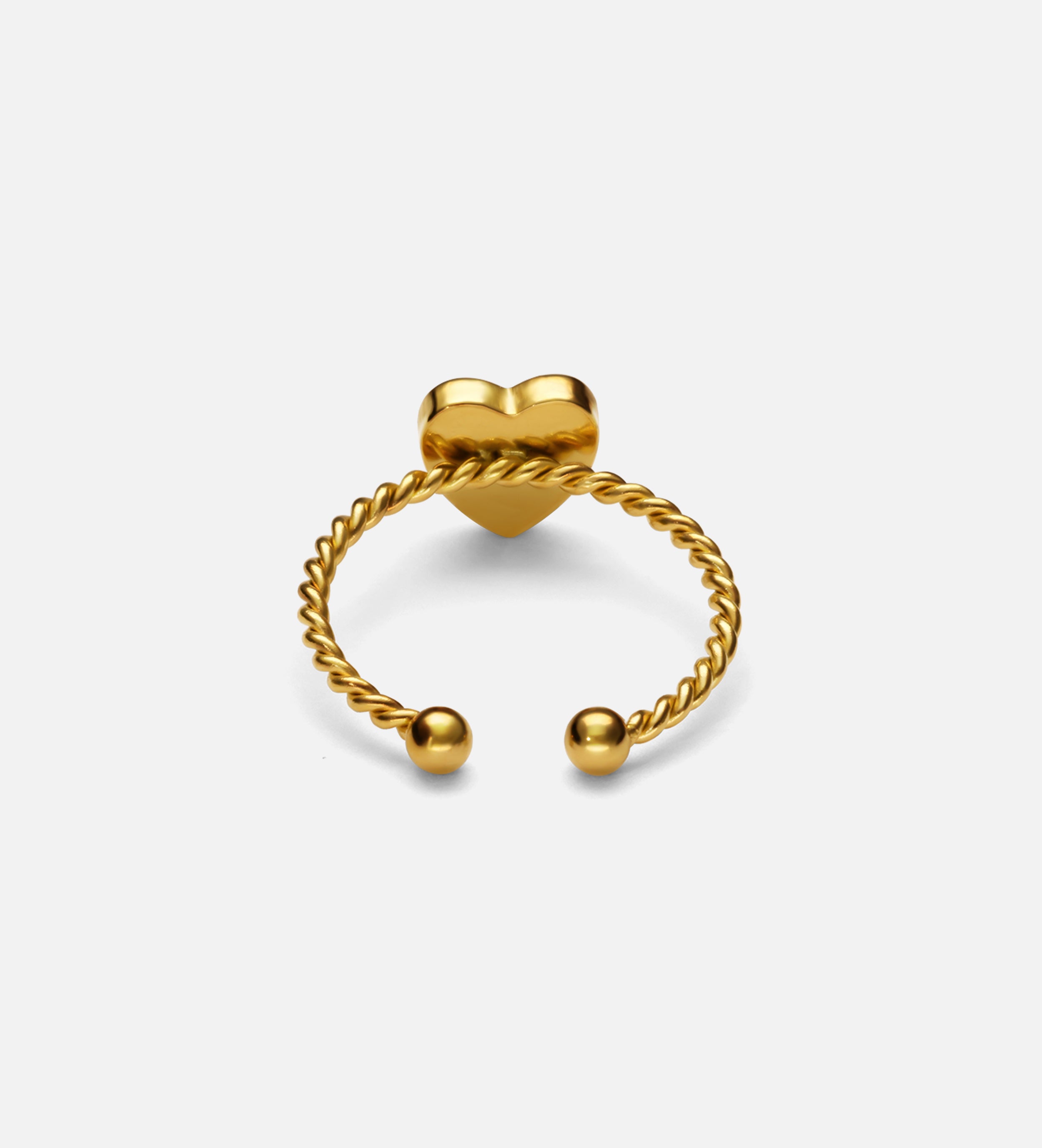 Twisted Heart Open Ring in Red