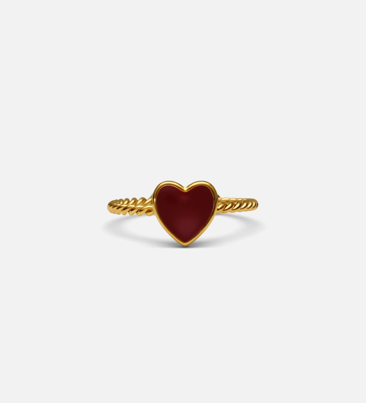Twisted Heart Open Ring in Red - Ash & Harry