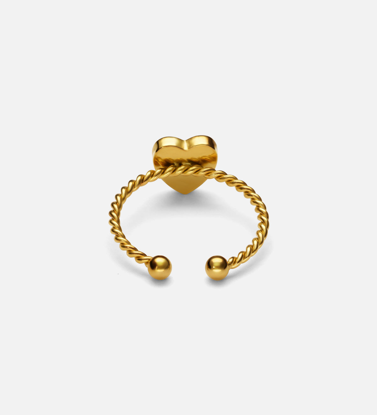 Twisted Heart Open Ring in White - Ash & Harry