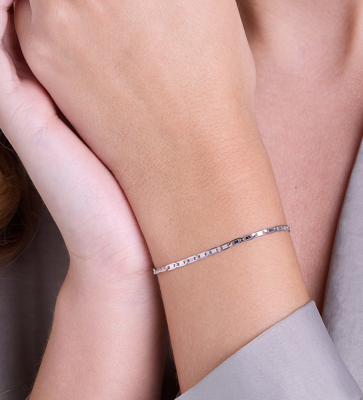 Anchor Chain Bracelet in Rhodium Plating on 925 Silver - Ash & Harry