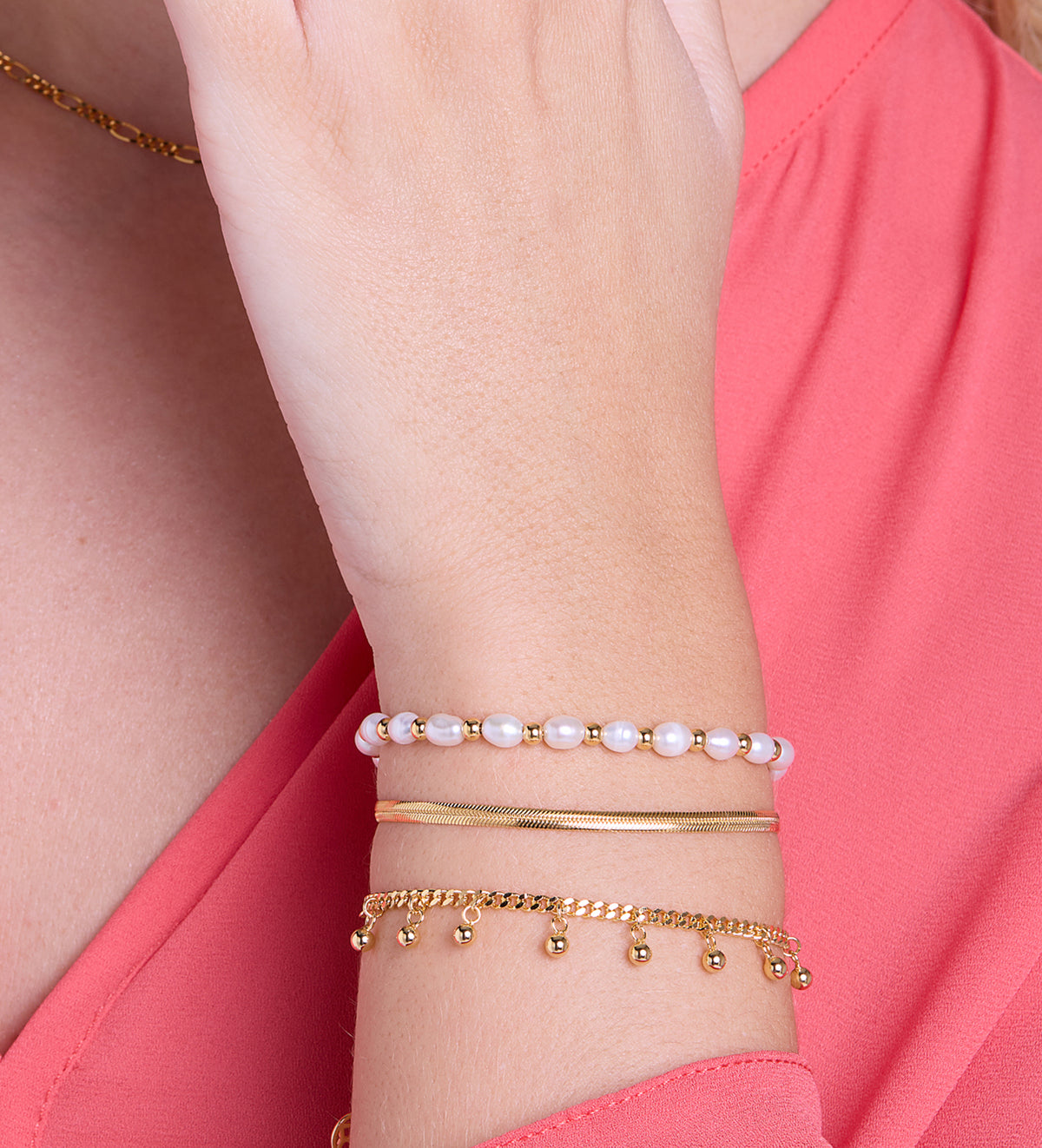 Dangling Dotted Bracelet in 18k Gold Plating on 925 Silver - Ash & Harry