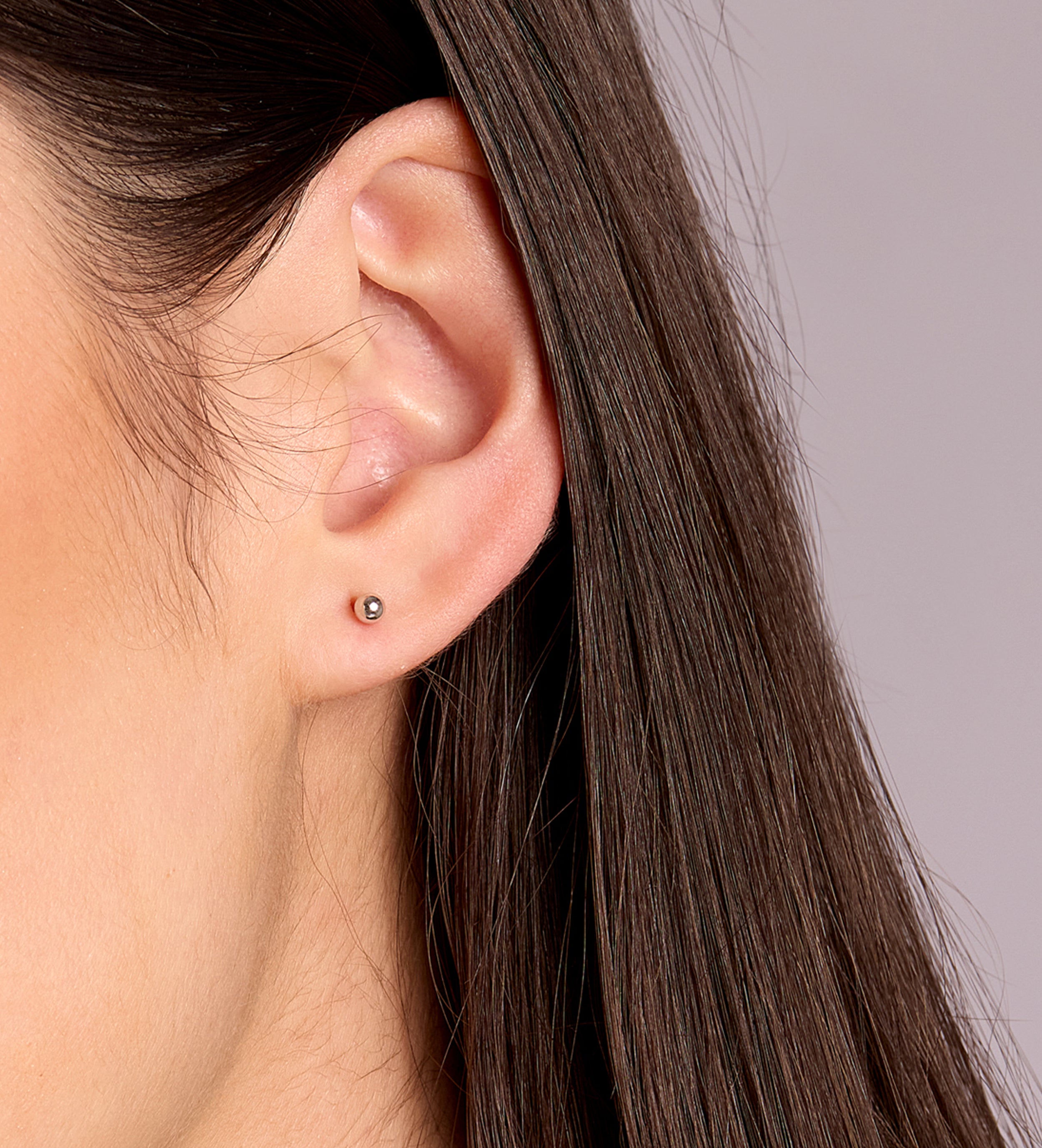 Ball Studs in Rhodium Plating on 925 Silver - Ash & Harry