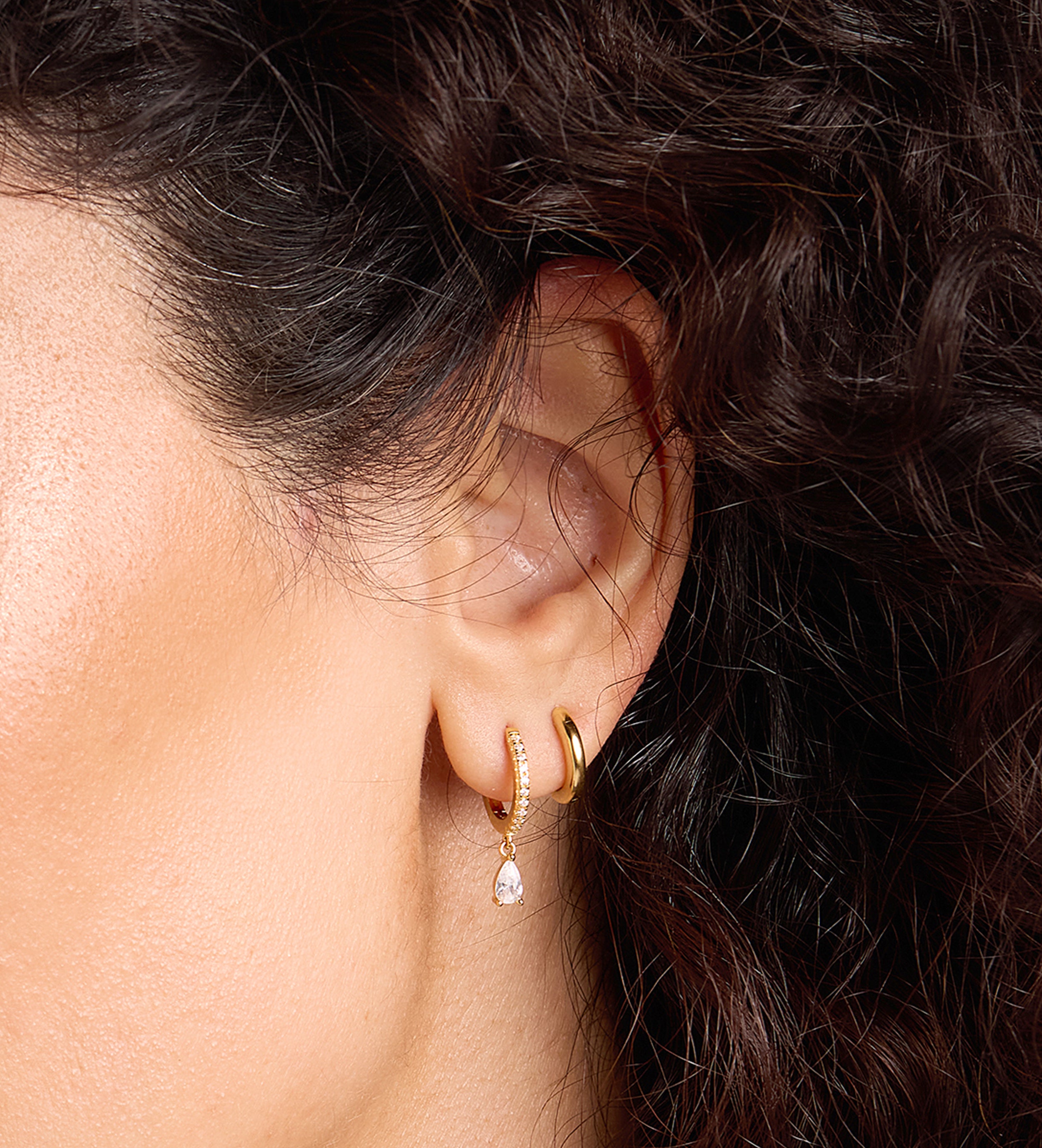 Classic Huggie Hoops in Gold
