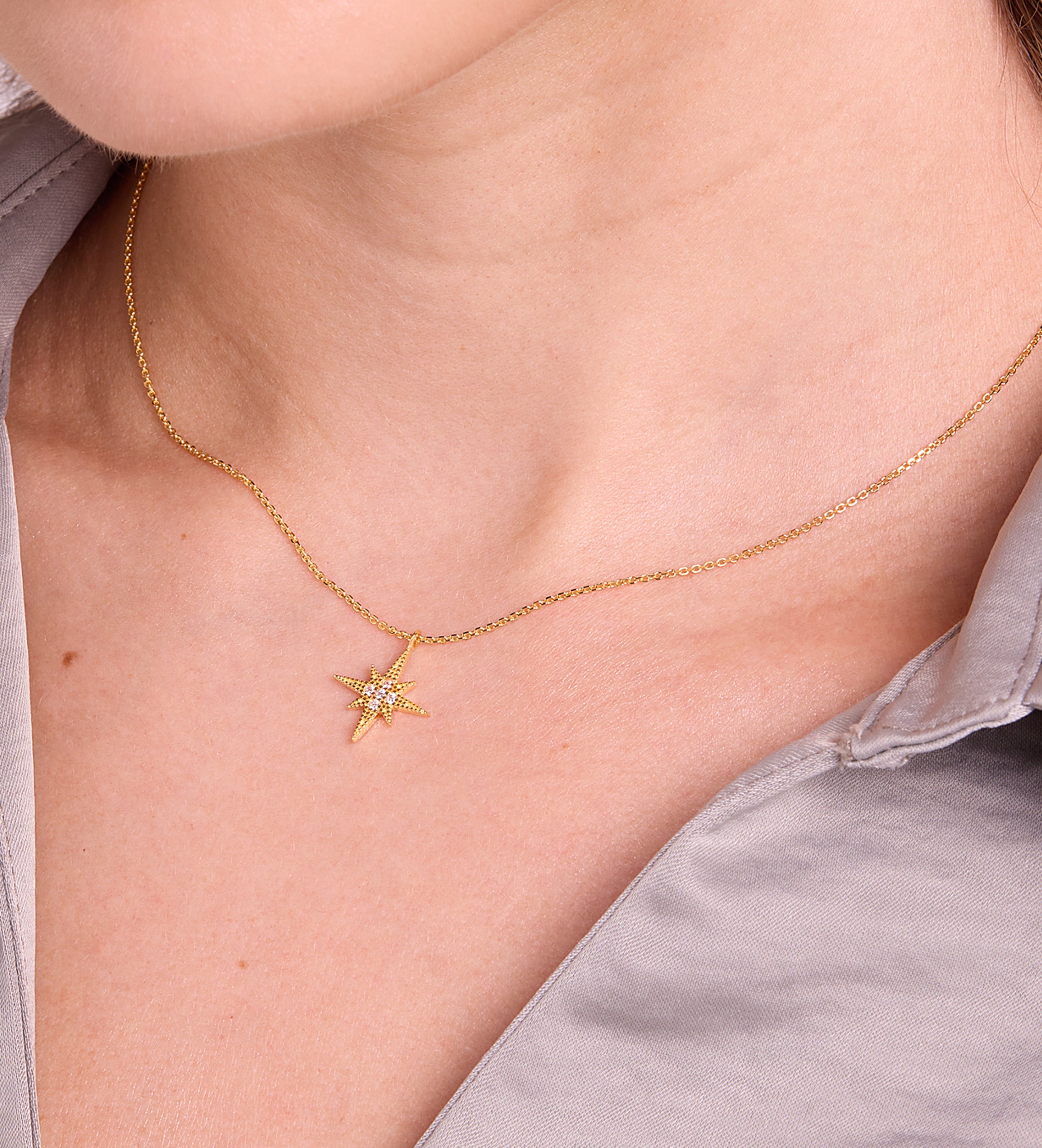 Celeste Starburst Necklace in 18k Gold Plating on 925 Silver - Ash & Harry