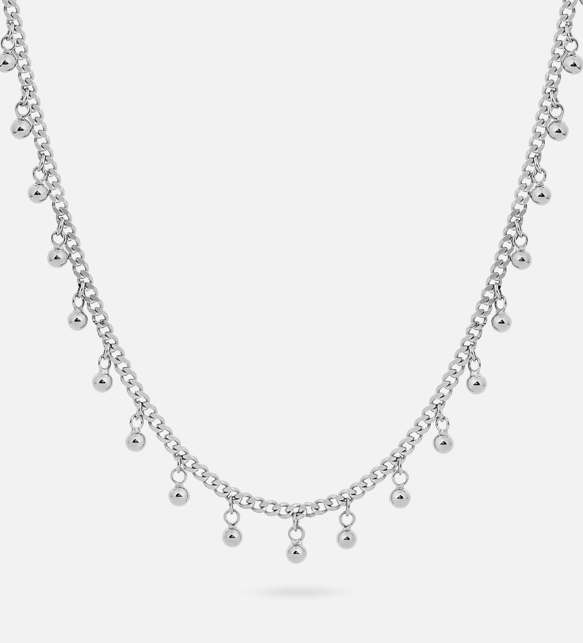 Dangling Dotted Choker in Rhodium Plating on 925 Silver - Ash & Harry