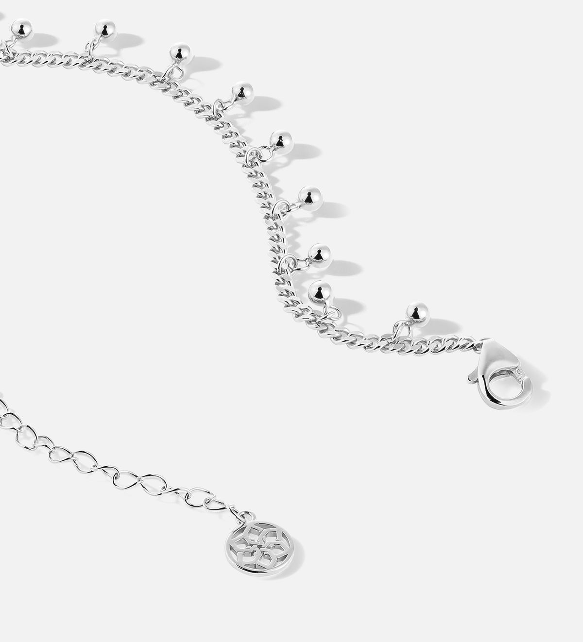 Dangling Dotted Choker in Rhodium Plating on 925 Silver - Ash & Harry