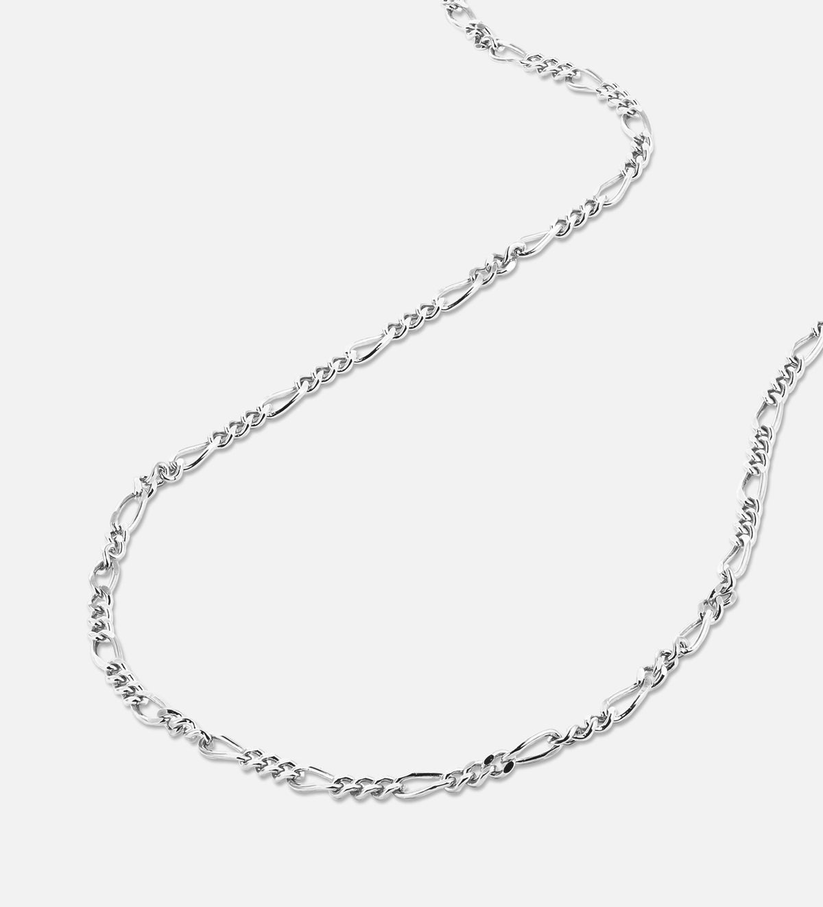 Figaro Chain Necklace in Rhodium Plating on 925 Silver - Ash & Harry
