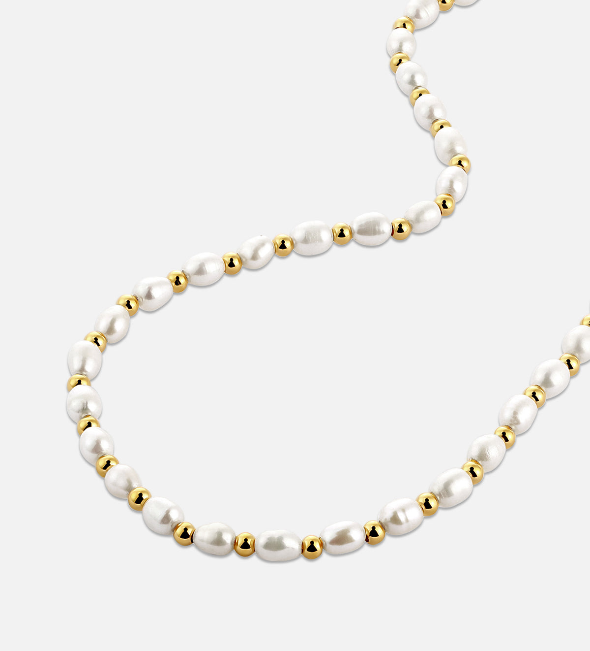 Pearl Beaded Necklace in 18k Gold Plating on 925 Silver - Ash & Harry