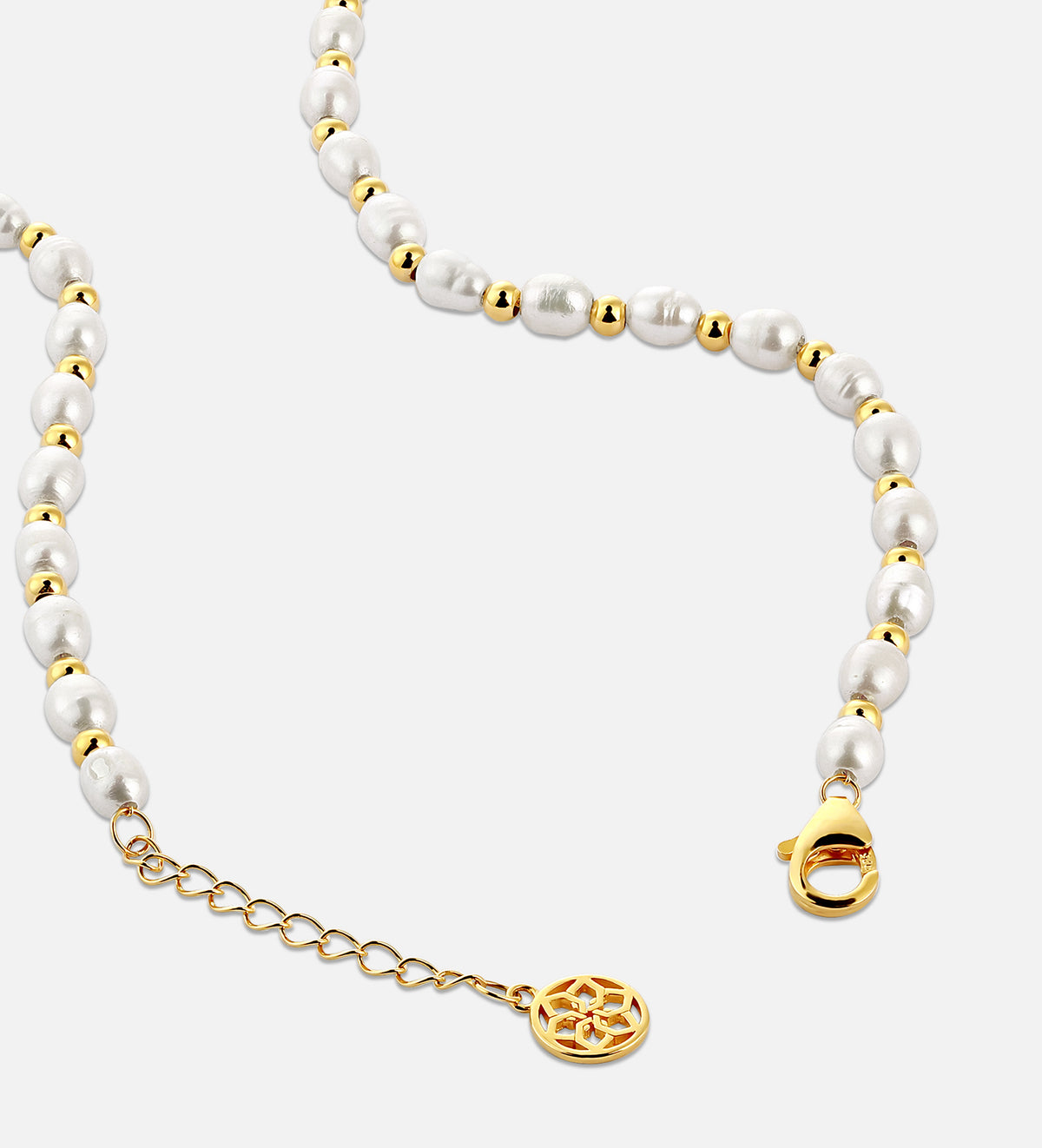 Pearl Beaded Necklace in 18k Gold Plating on 925 Silver - Ash & Harry