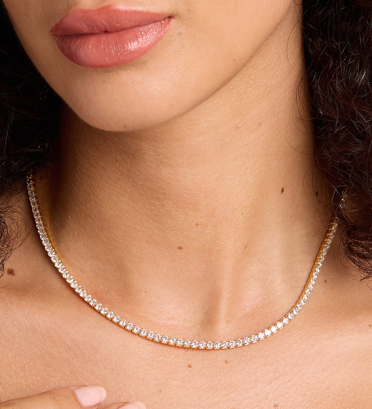 Tennis Necklace in 18k Gold Plating on 925 Silver - Ash & Harry