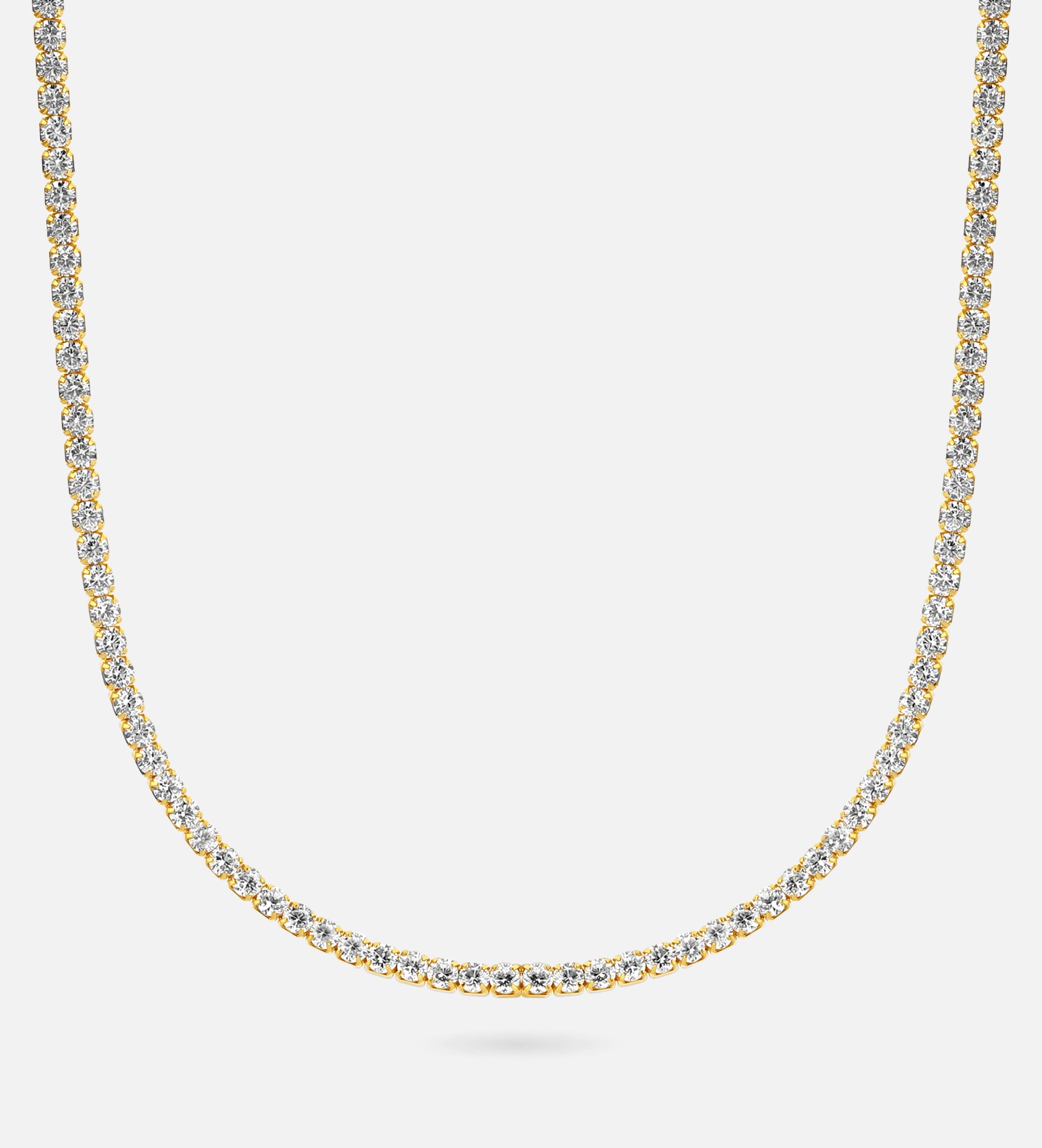 Tennis Necklace in 18k Gold Plating on 925 Silver - Ash & Harry