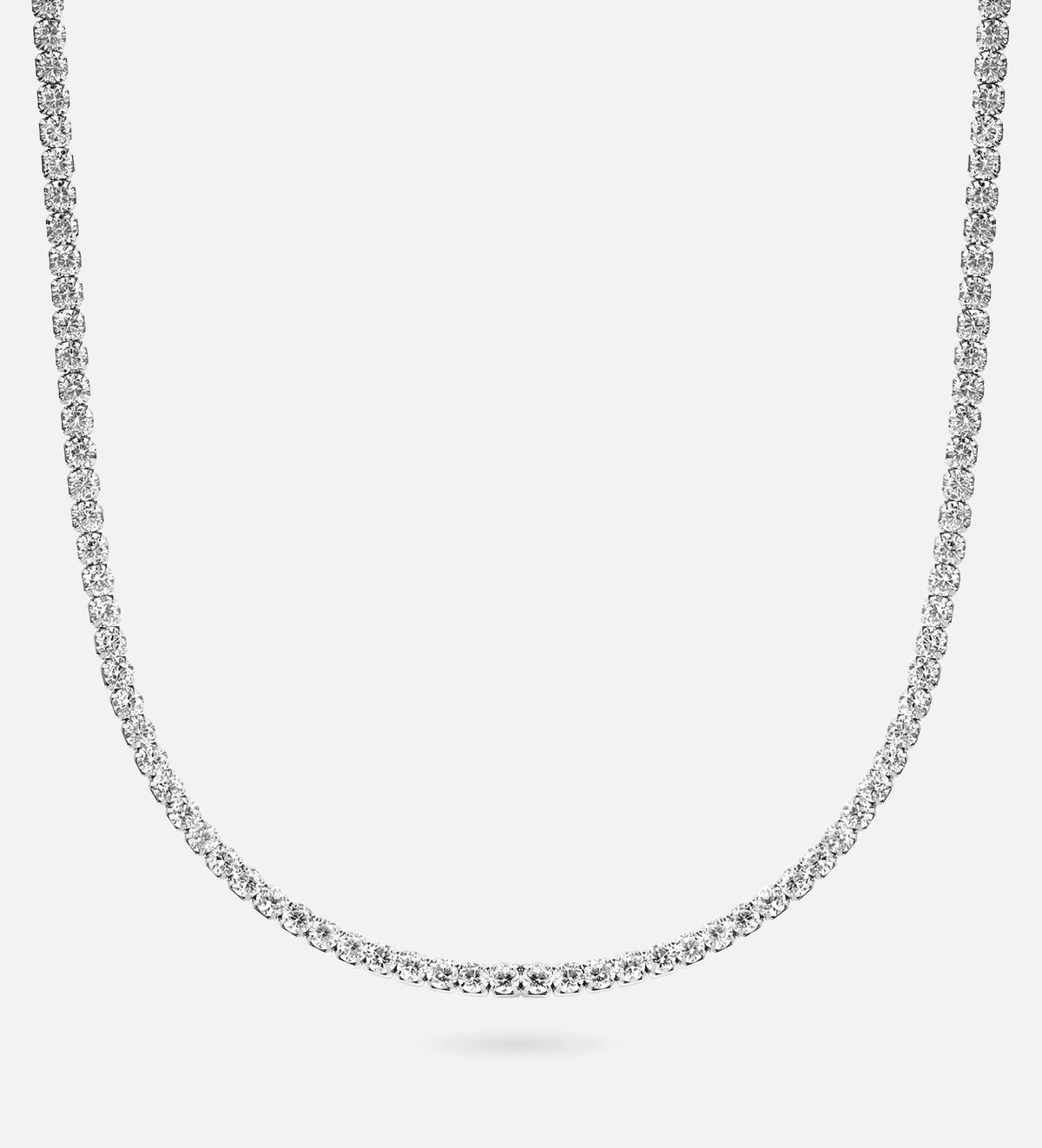 Tennis Necklace in Rhodium Plating on 925 Silver - Ash & Harry