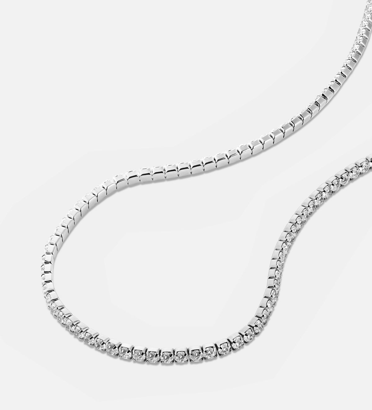 Tennis Necklace in Rhodium Plating on 925 Silver - Ash & Harry