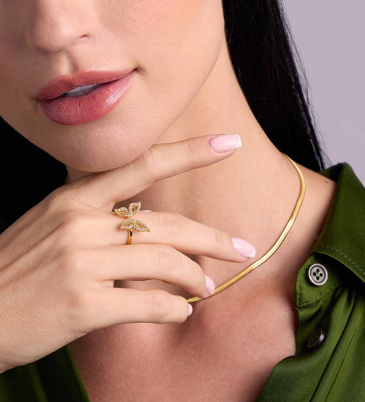 Butterfly Open Ring in 18k Gold Plating on 925 Silver - Ash & Harry