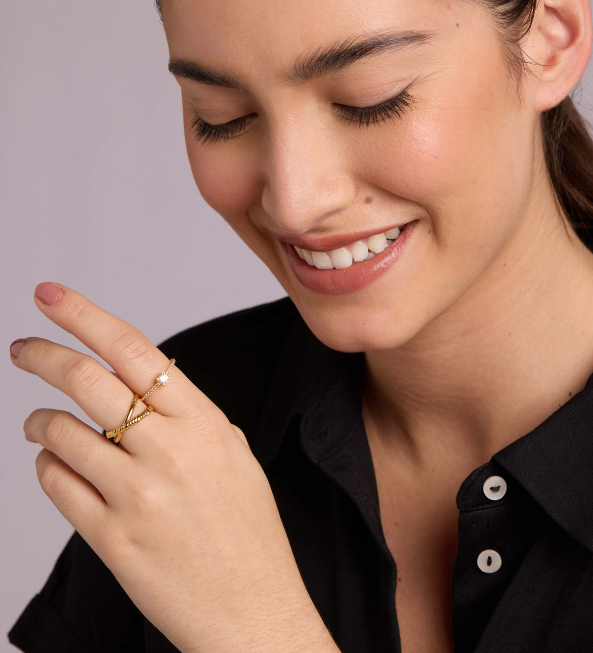 Solitaire Ring in 18k Gold Plating on 925 Silver - Ash & Harry