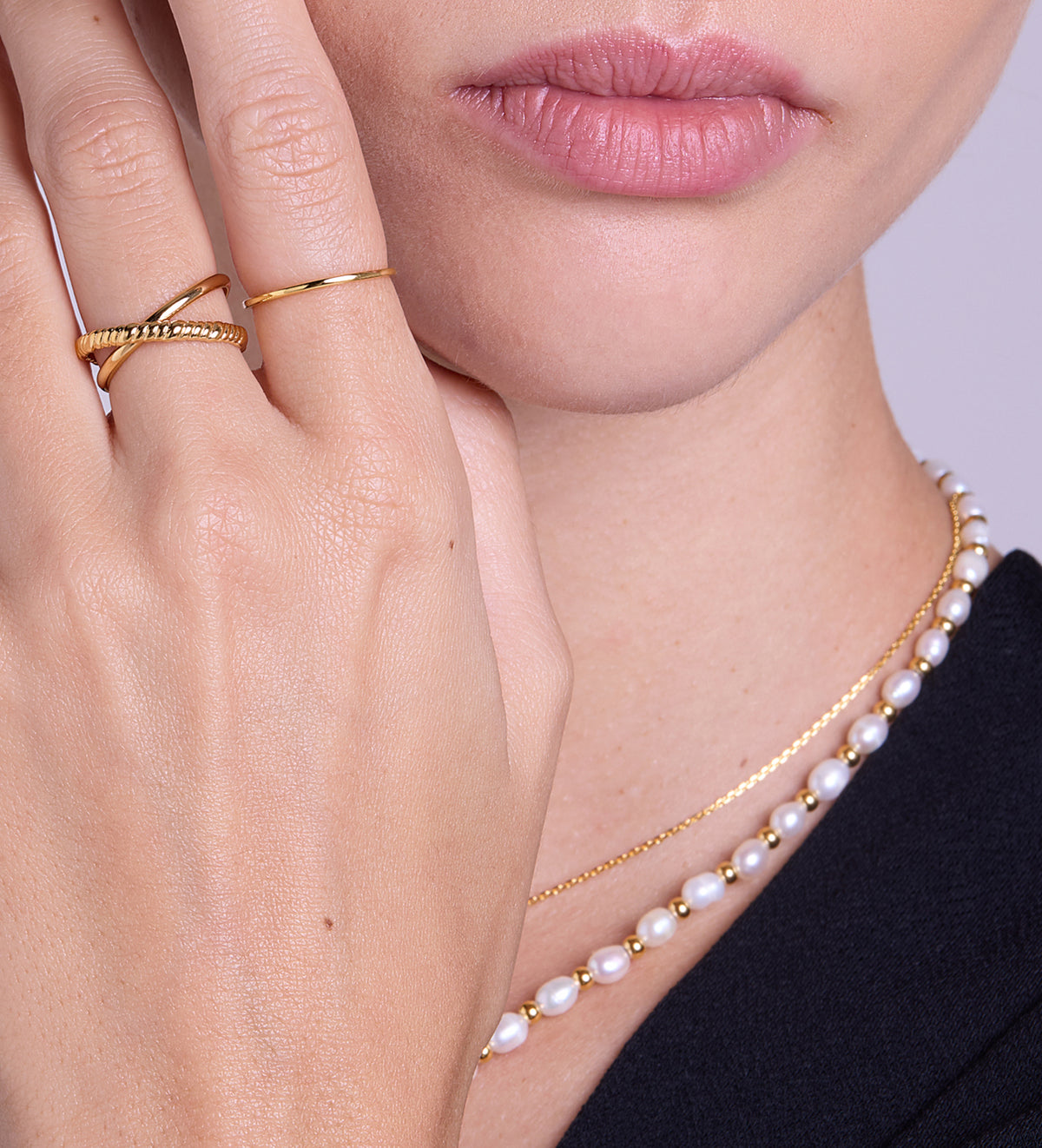 Intertwined Duo Ring in 18k Gold Plating on 925 Silver - Ash & Harry