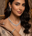 Yasmin Pure White Pearl Luxury Bridal Full Set in High Quality Simulated Diamonds Rhodium Plated - Ash & Harry