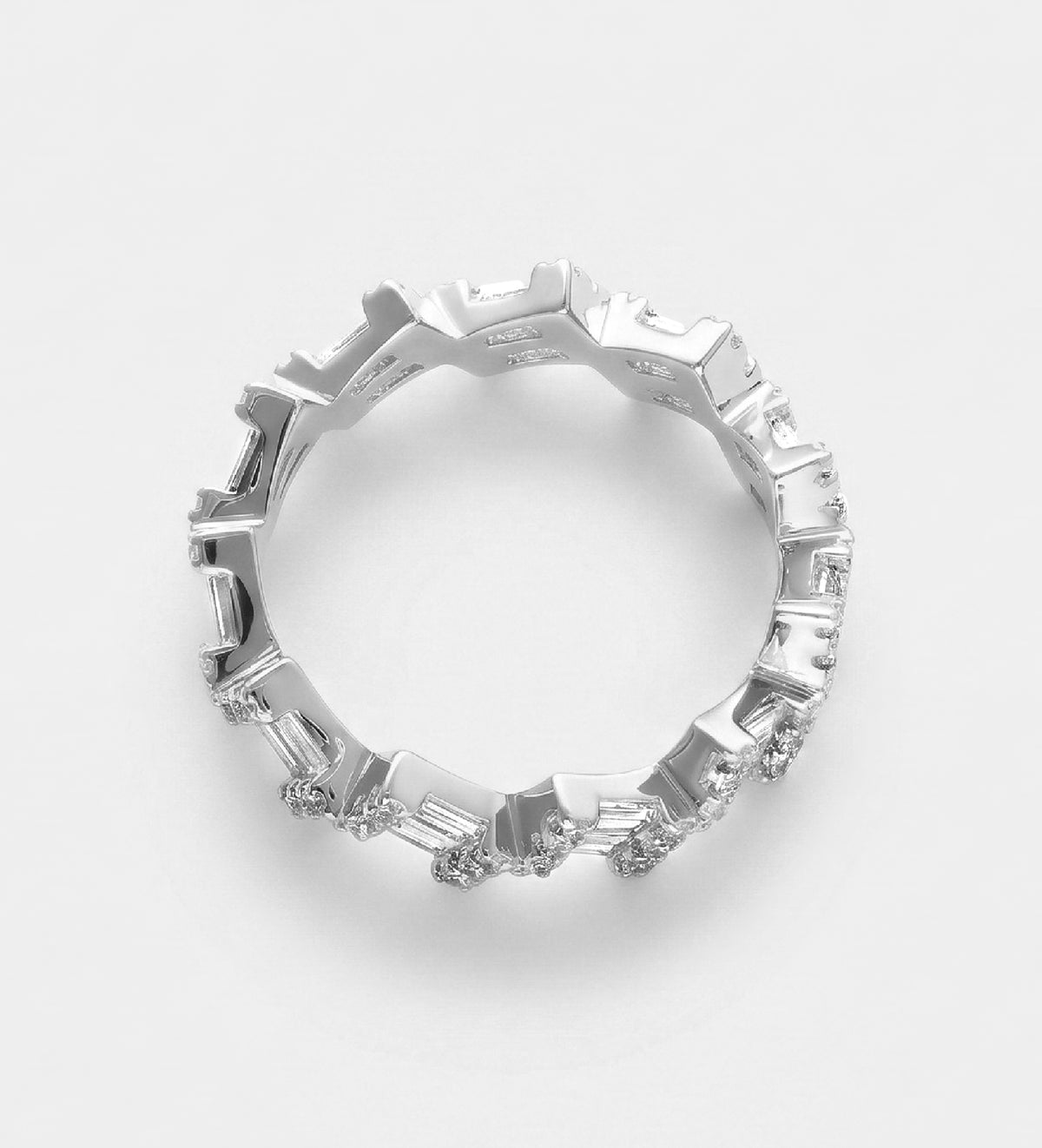 Ziggy Eternity Ring in 925 Silver with High Quality Simulated Diamonds - Ash & Harry