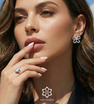 Blush Petal Earrings in 925 Silver with High - Quality White Simulated Diamonds - Ash & Harry