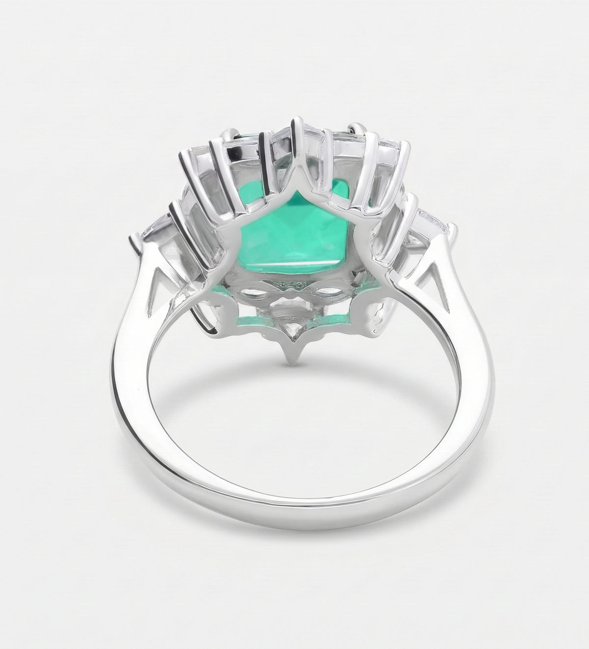 Emerald Nova Ring in 925 Silver High Quality Simulated Diamonds and Emerald Stone - Ash & Harry
