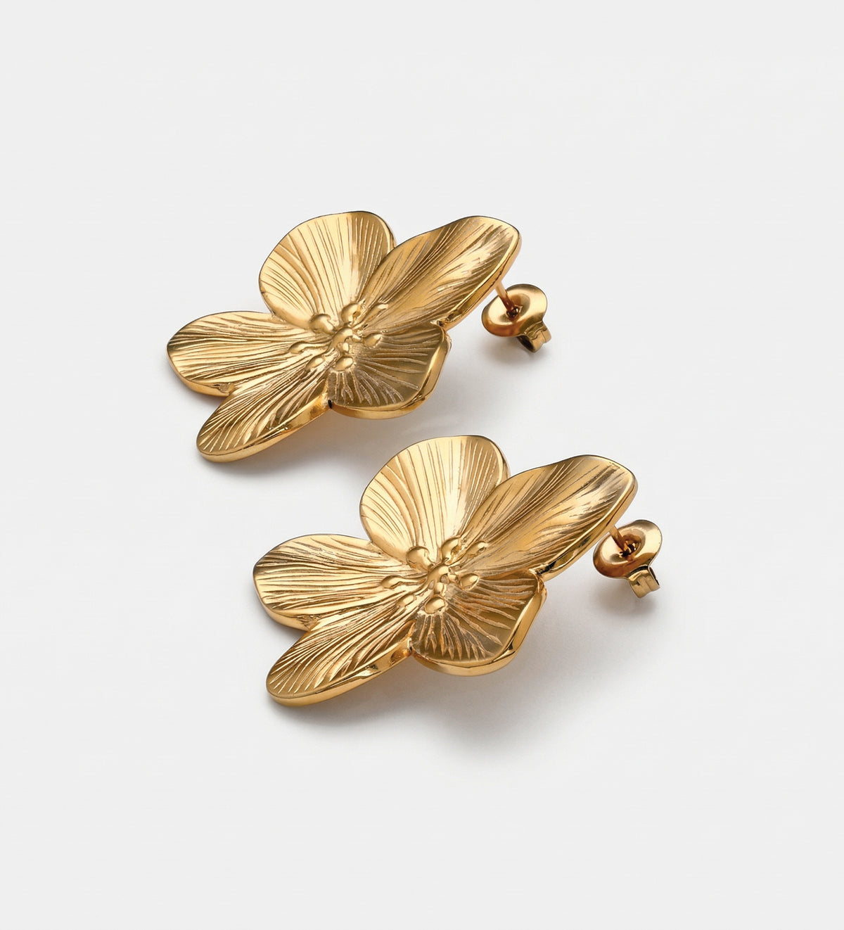 Gold Petal Earrings - Ash & Harry