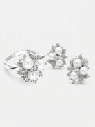 Trio Pearl Bloom Full Set in Silver - 2 Items - Ash & Harry