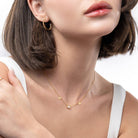 Initial Necklace With 0.3ct Round Diamond - 18K Gold Vermeil