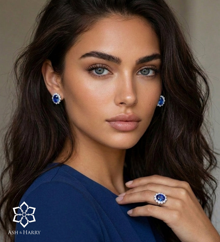 Majestic Sapphire Set in Silver - 2 Items