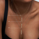 Vertical Name Necklace With Heart Shaped Gemstone - 18K Rose Gold Vermeil