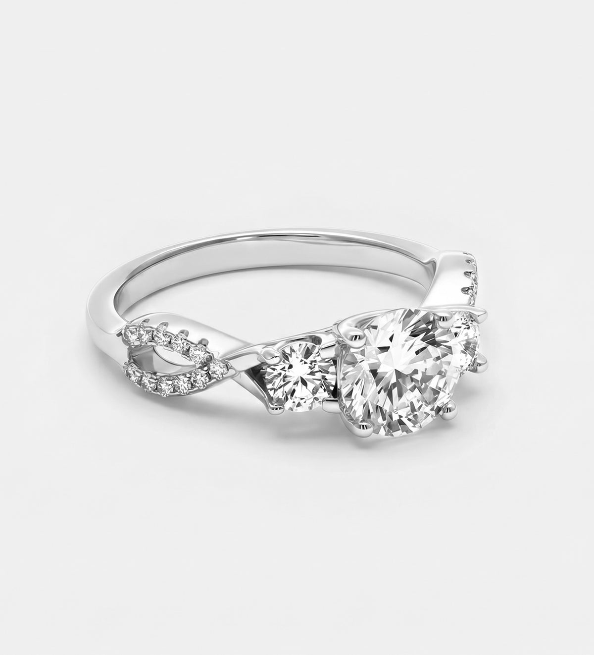 Triple Radiance Ring In 925 Silver High Quality Simulated Diamonds - Ash & Harry